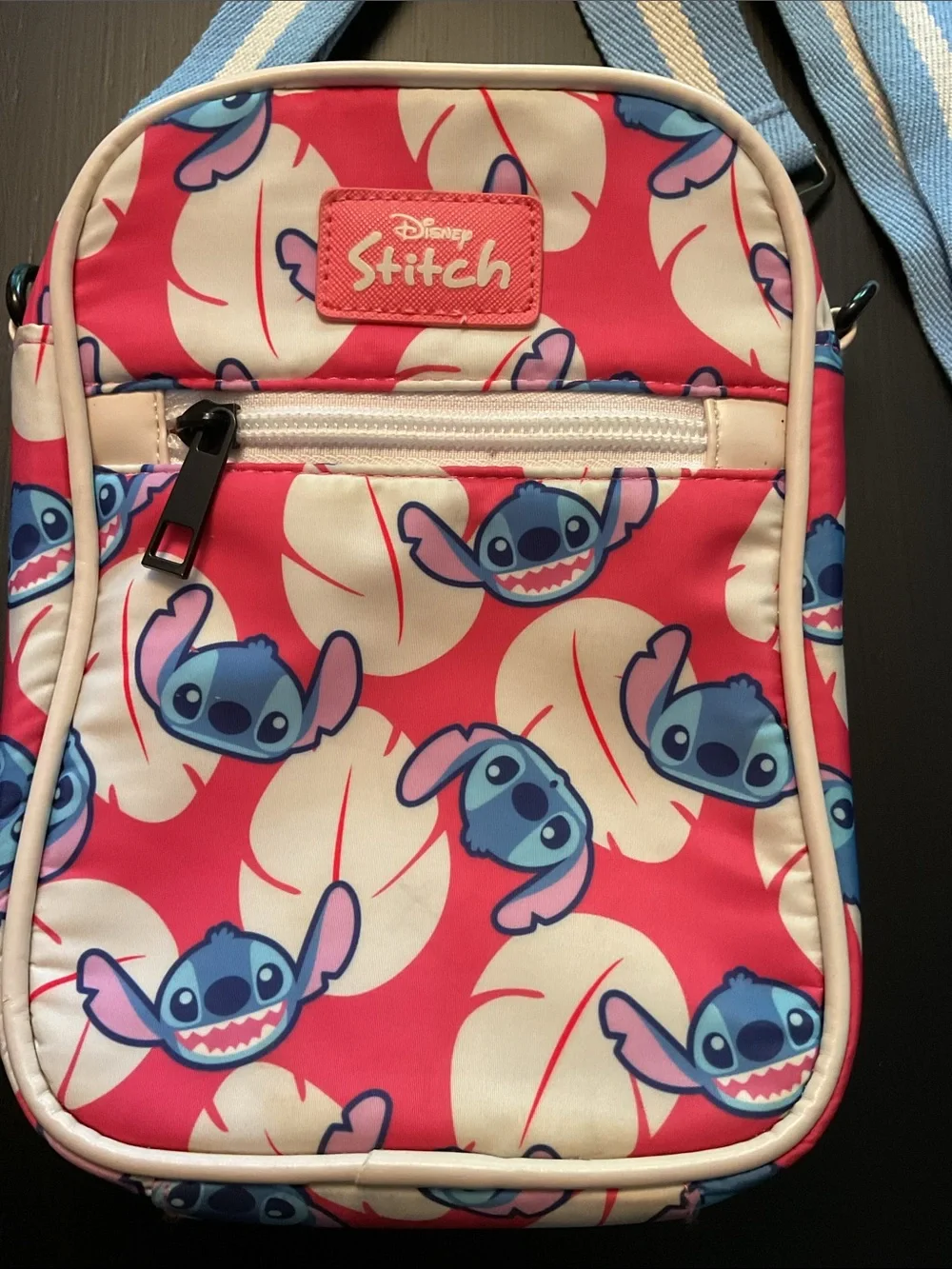 Disney Stitch Crossbody Bag - Coral Pink, Navy & Cream Accents